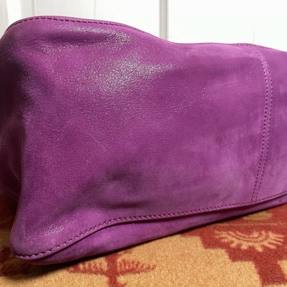 Fendi Rare Y2K Iridescent PlumSuede Mamma Baguette Shoulder Bag - Picture 7 of 15